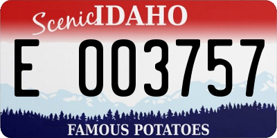 ID license plate E003757