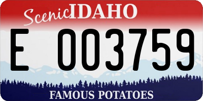 ID license plate E003759