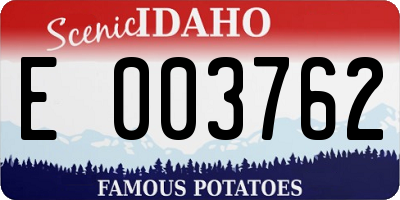 ID license plate E003762