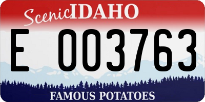 ID license plate E003763