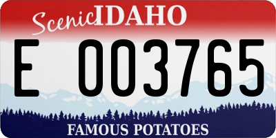ID license plate E003765