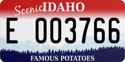 ID license plate E003766