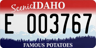 ID license plate E003767