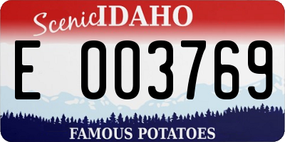 ID license plate E003769