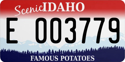 ID license plate E003779