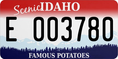 ID license plate E003780