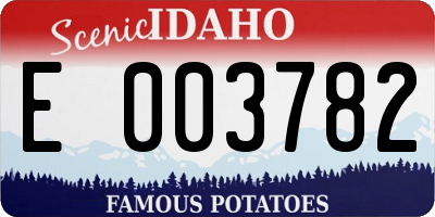 ID license plate E003782