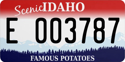 ID license plate E003787