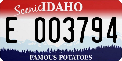 ID license plate E003794