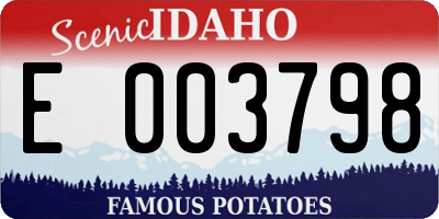 ID license plate E003798