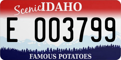 ID license plate E003799