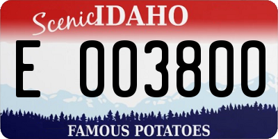 ID license plate E003800