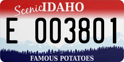 ID license plate E003801