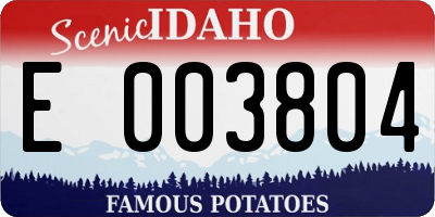 ID license plate E003804