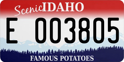 ID license plate E003805
