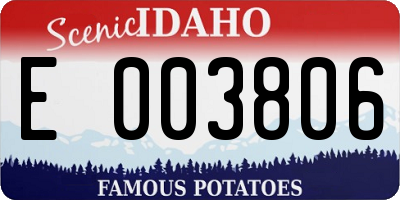 ID license plate E003806