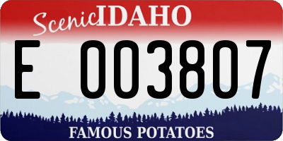 ID license plate E003807