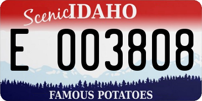 ID license plate E003808