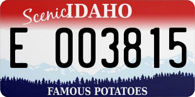 ID license plate E003815