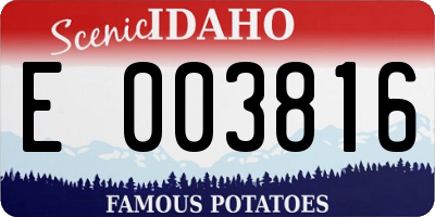 ID license plate E003816