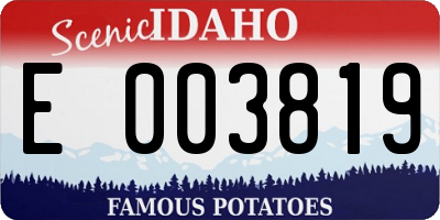 ID license plate E003819