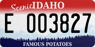 ID license plate E003827