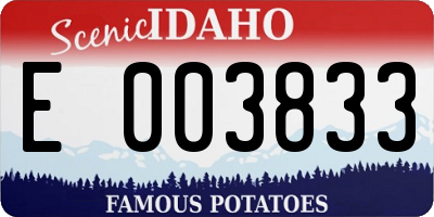 ID license plate E003833