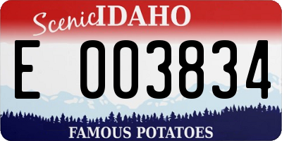 ID license plate E003834