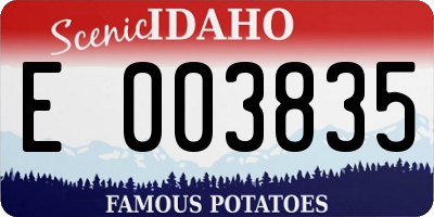 ID license plate E003835