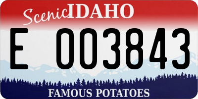 ID license plate E003843