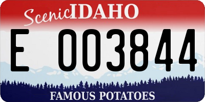 ID license plate E003844