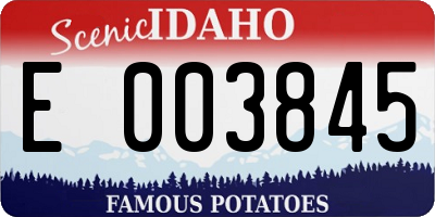 ID license plate E003845