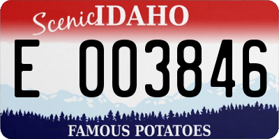 ID license plate E003846