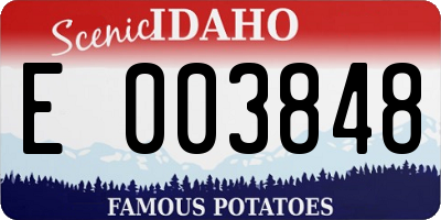 ID license plate E003848