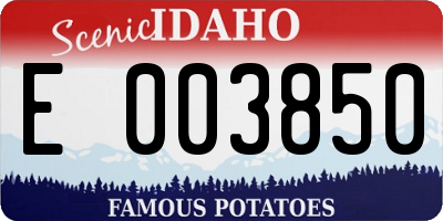 ID license plate E003850
