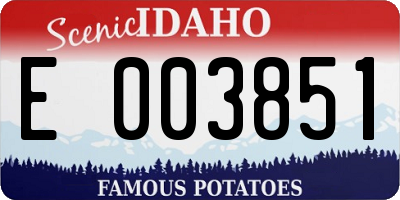 ID license plate E003851