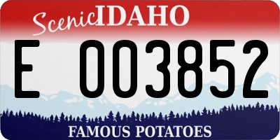 ID license plate E003852