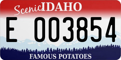 ID license plate E003854