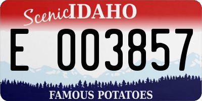 ID license plate E003857