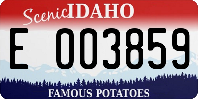 ID license plate E003859