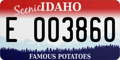 ID license plate E003860