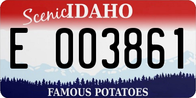 ID license plate E003861