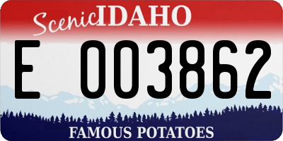 ID license plate E003862