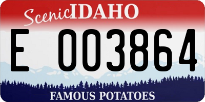 ID license plate E003864