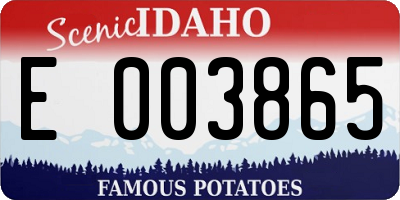 ID license plate E003865