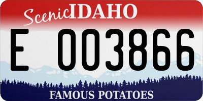 ID license plate E003866