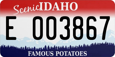 ID license plate E003867