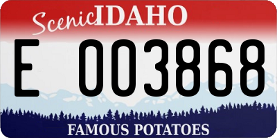 ID license plate E003868