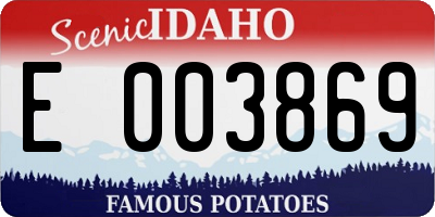 ID license plate E003869