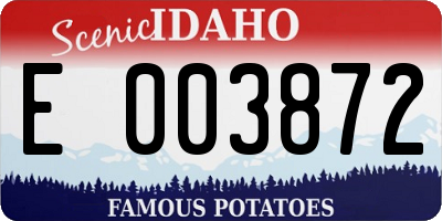 ID license plate E003872